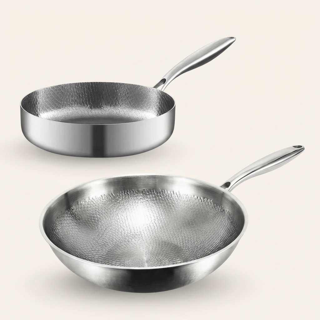 Pure Titanium Wok & Frying Pan Bundle