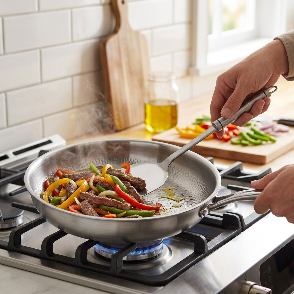 Pure Titanium Hammered Pan + Spatula